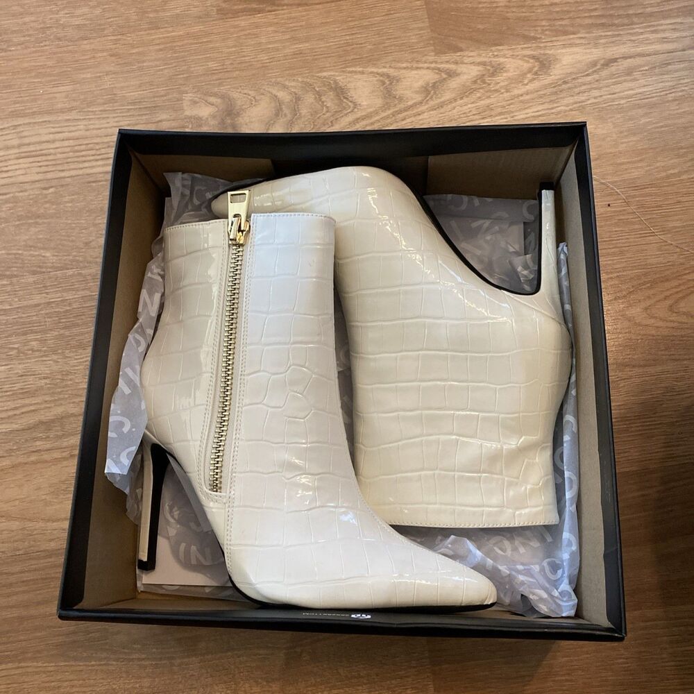 I.N.C. International Concepts Womens Sarishaa Zip Booties White Croc 7M - Picture 5 of 16